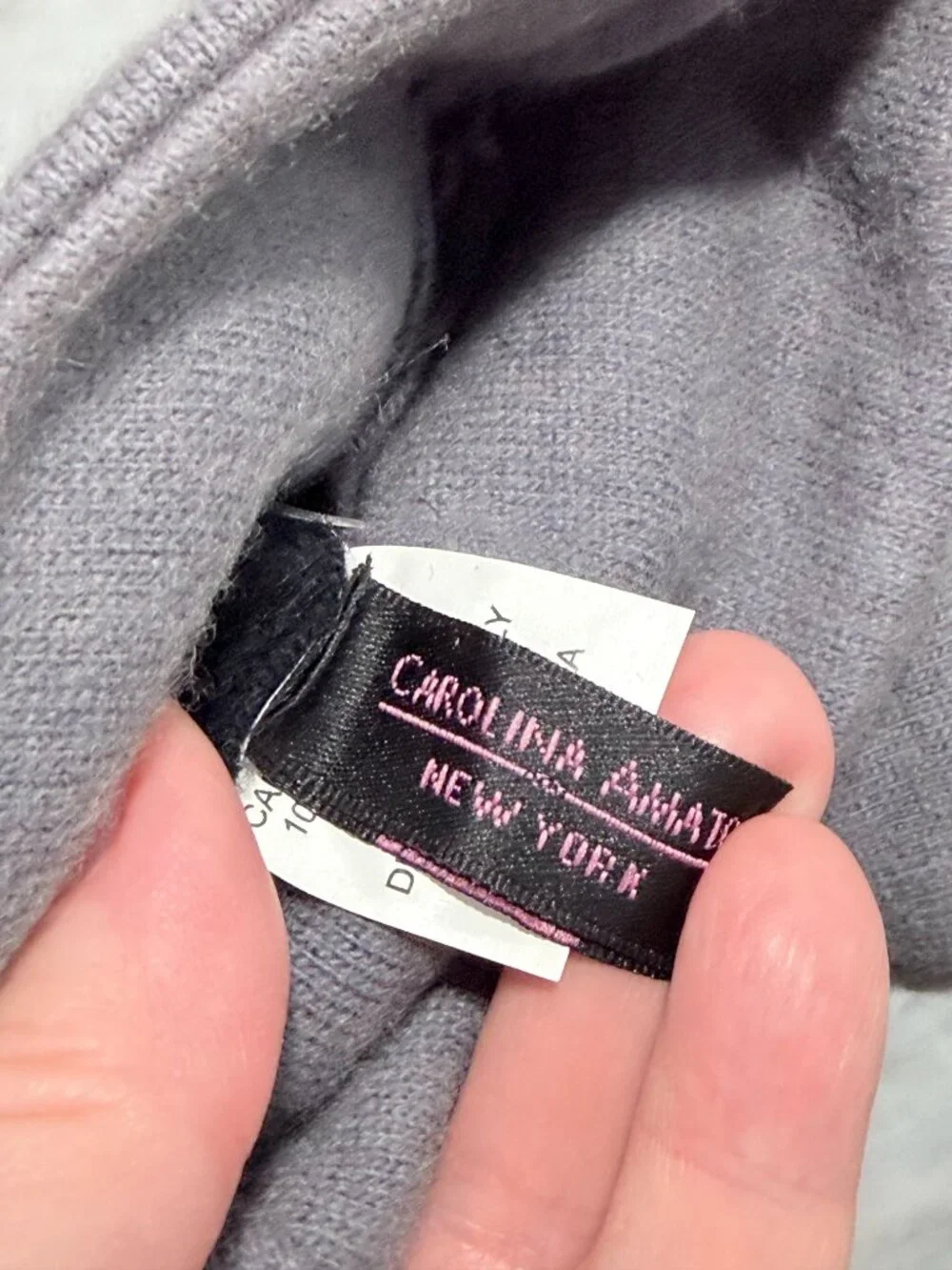 Carolina Amato NWT Cashmere Wool Gloves Black Gray Knit Winter One Size